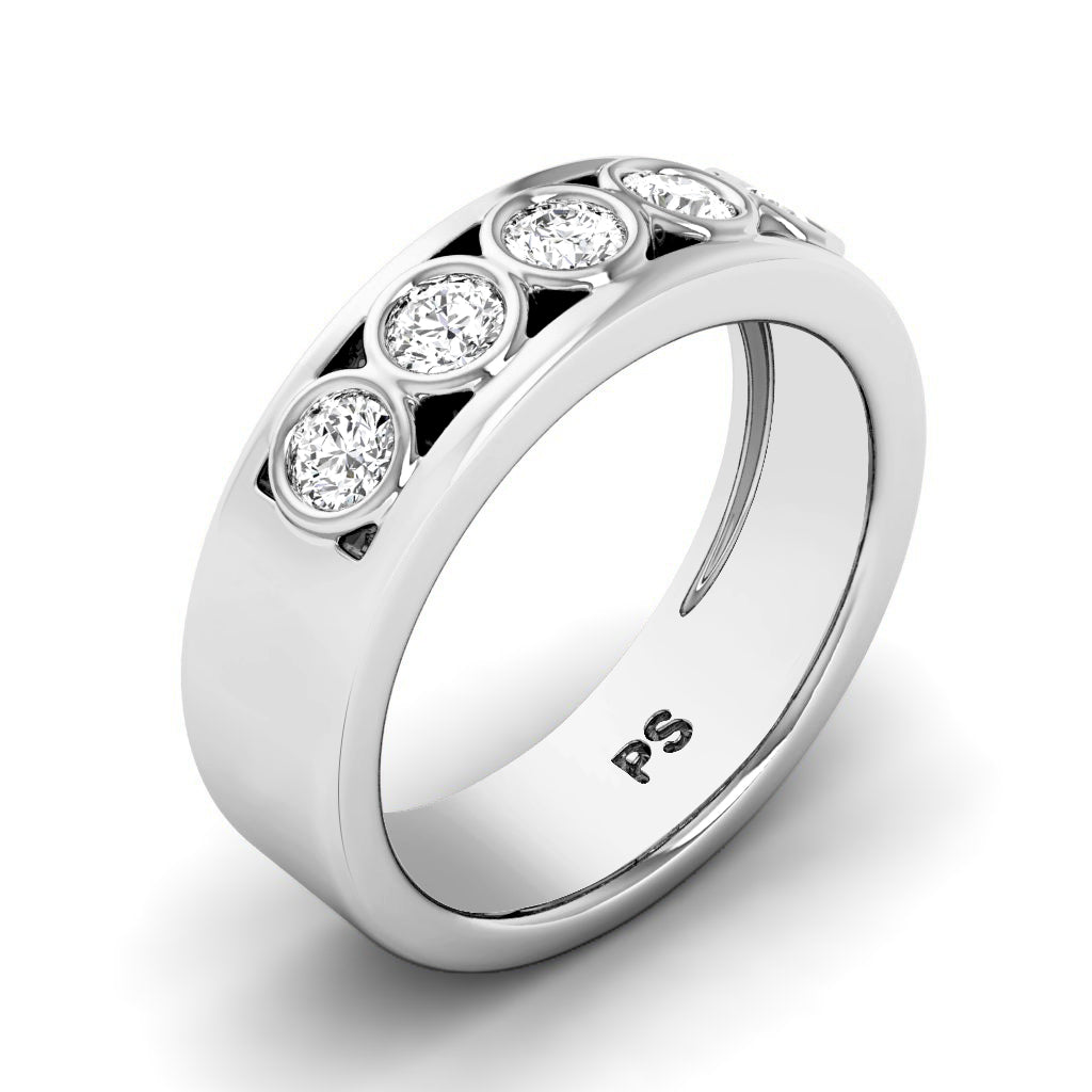 0.45 CT Round Cut Lab Grown Diamonds - Wedding Band