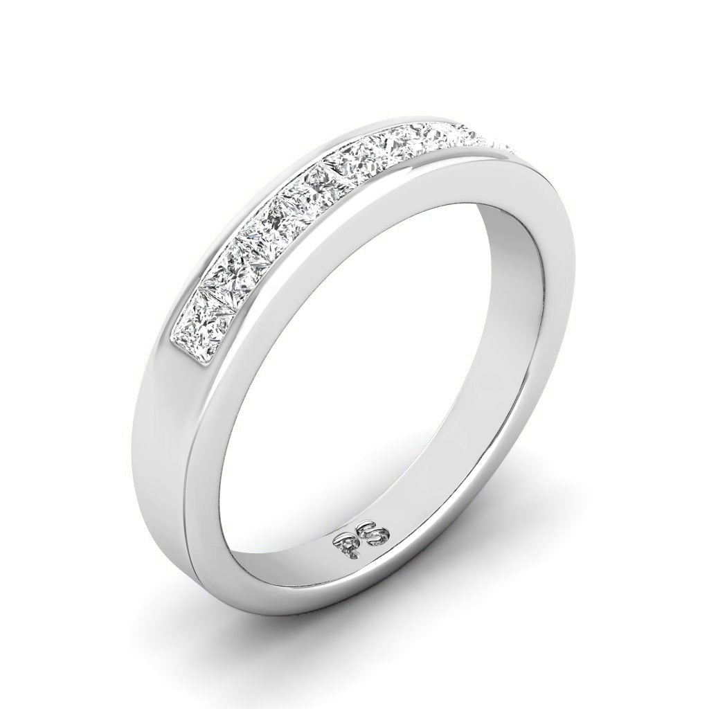 0.65 CT Princess Cut Natural Diamonds - Wedding Band