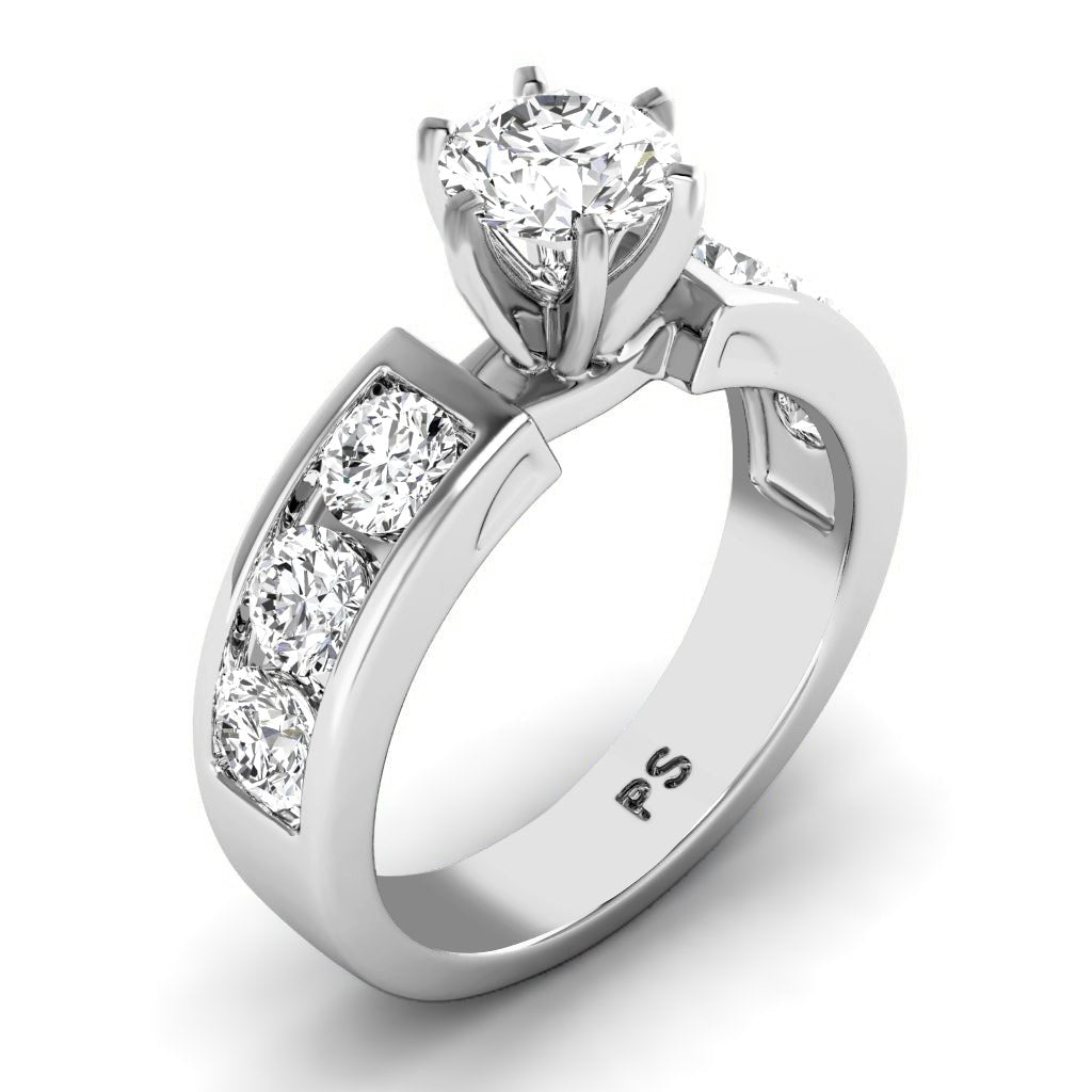 2.00-7.50 CT Round Cut Diamonds - Engagement Ring