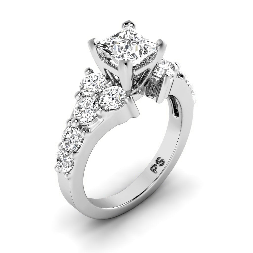 1.75 - 2.90 CT Princess & Round Cut Natural Diamonds - Engagement Ring - Primestyle.com