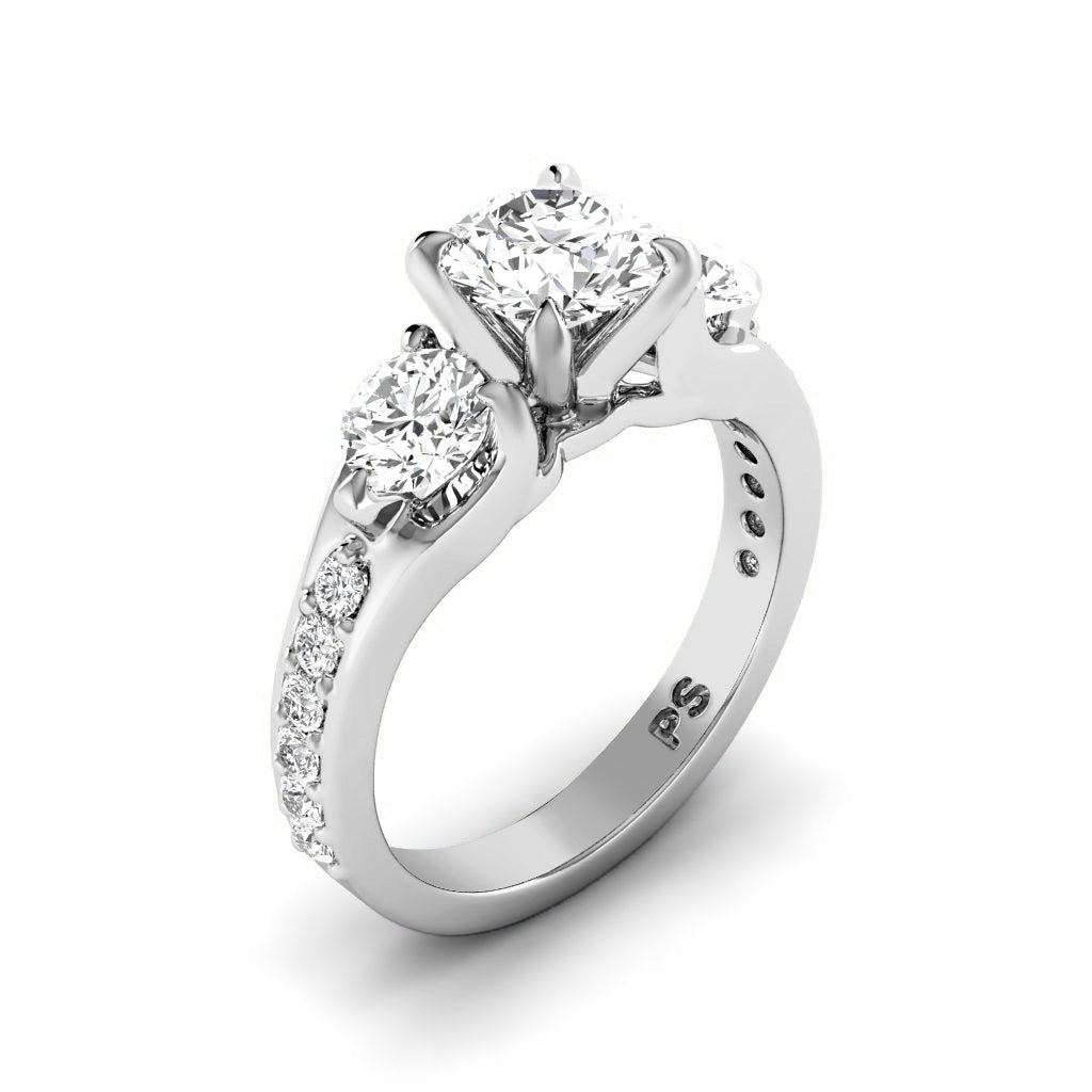 1.55-7.05 CT Round Cut Lab Grown Diamonds - Engagement Ring
