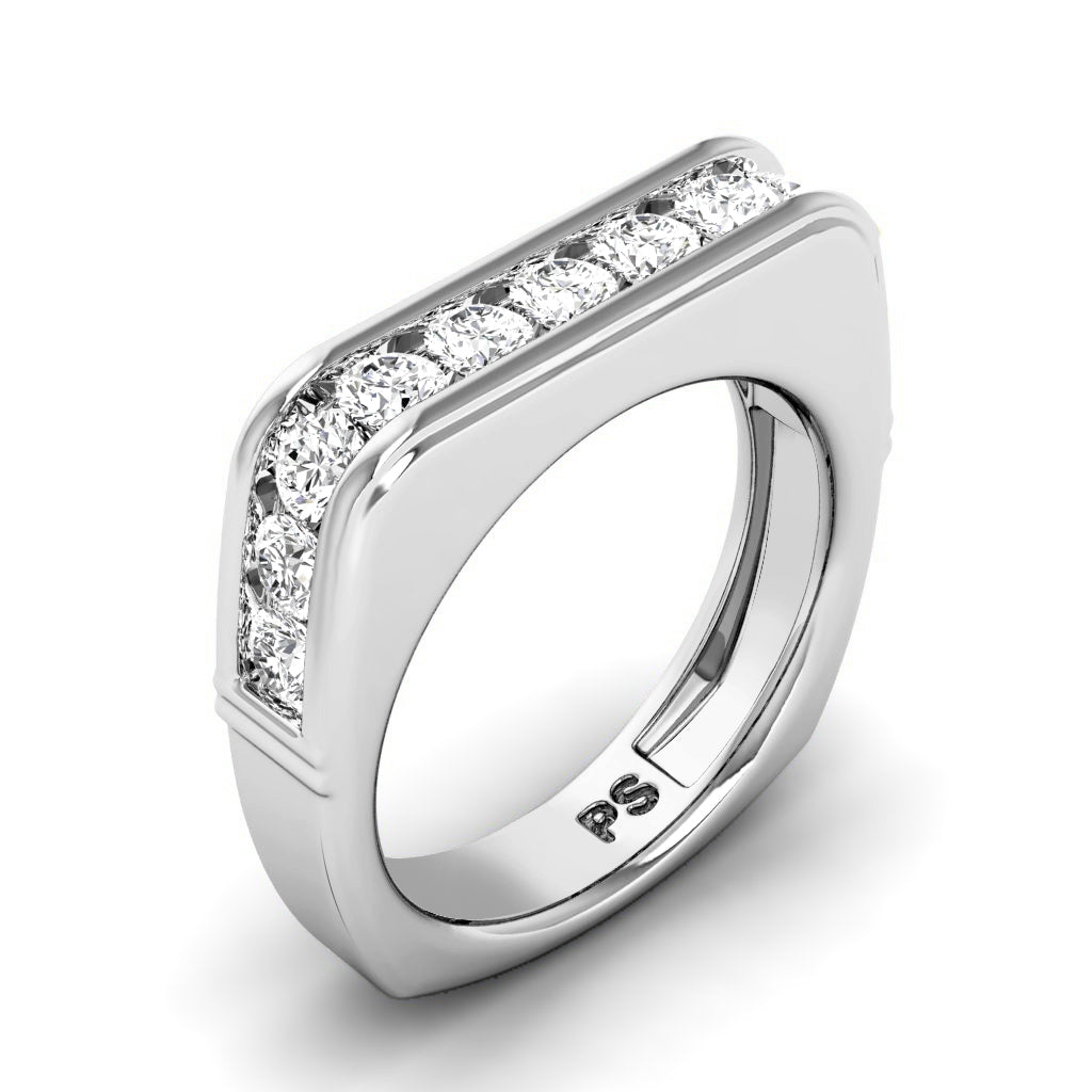 0.90 CT Round Cut Lab Grown Diamonds - Wedding Band