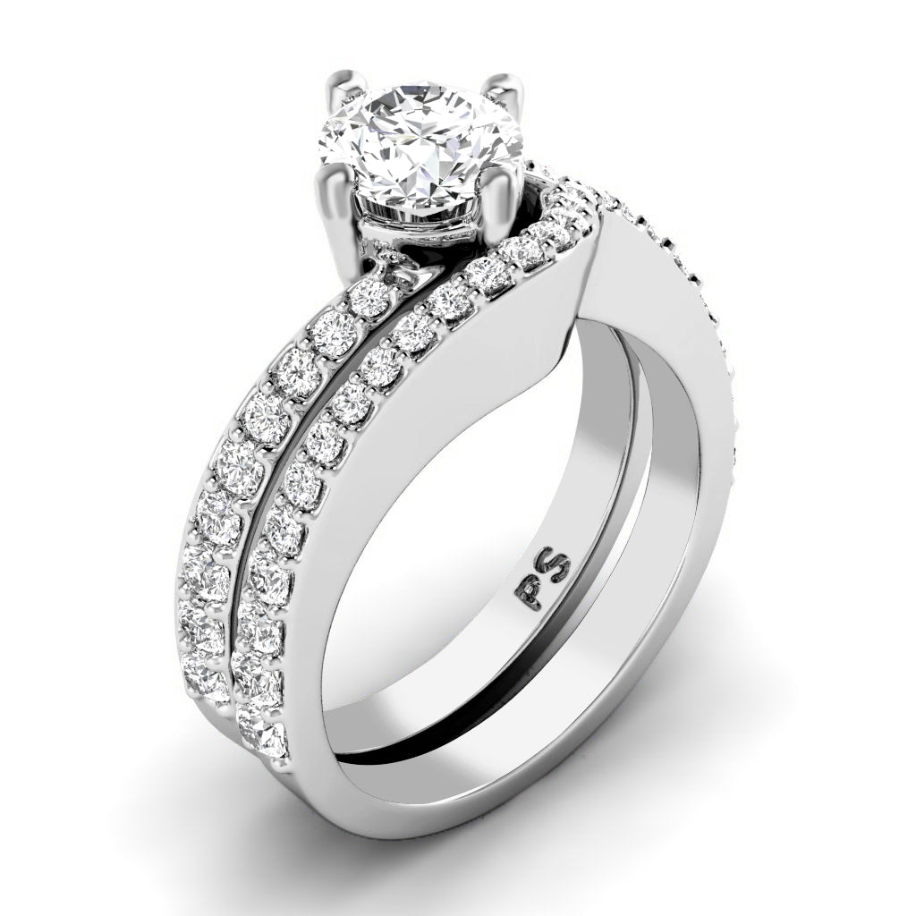 1.05-2.20 CT Round Cut Natural Diamonds - Bridal Set