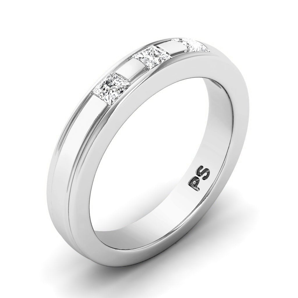 0.25 CT Princess Cut Lab Grown Diamonds - Wedding Band - Primestyle.com