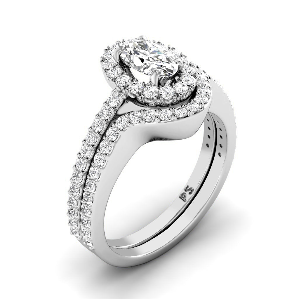 1.10-2.25 CT Round & Oval Cut Diamonds - Bridal Set