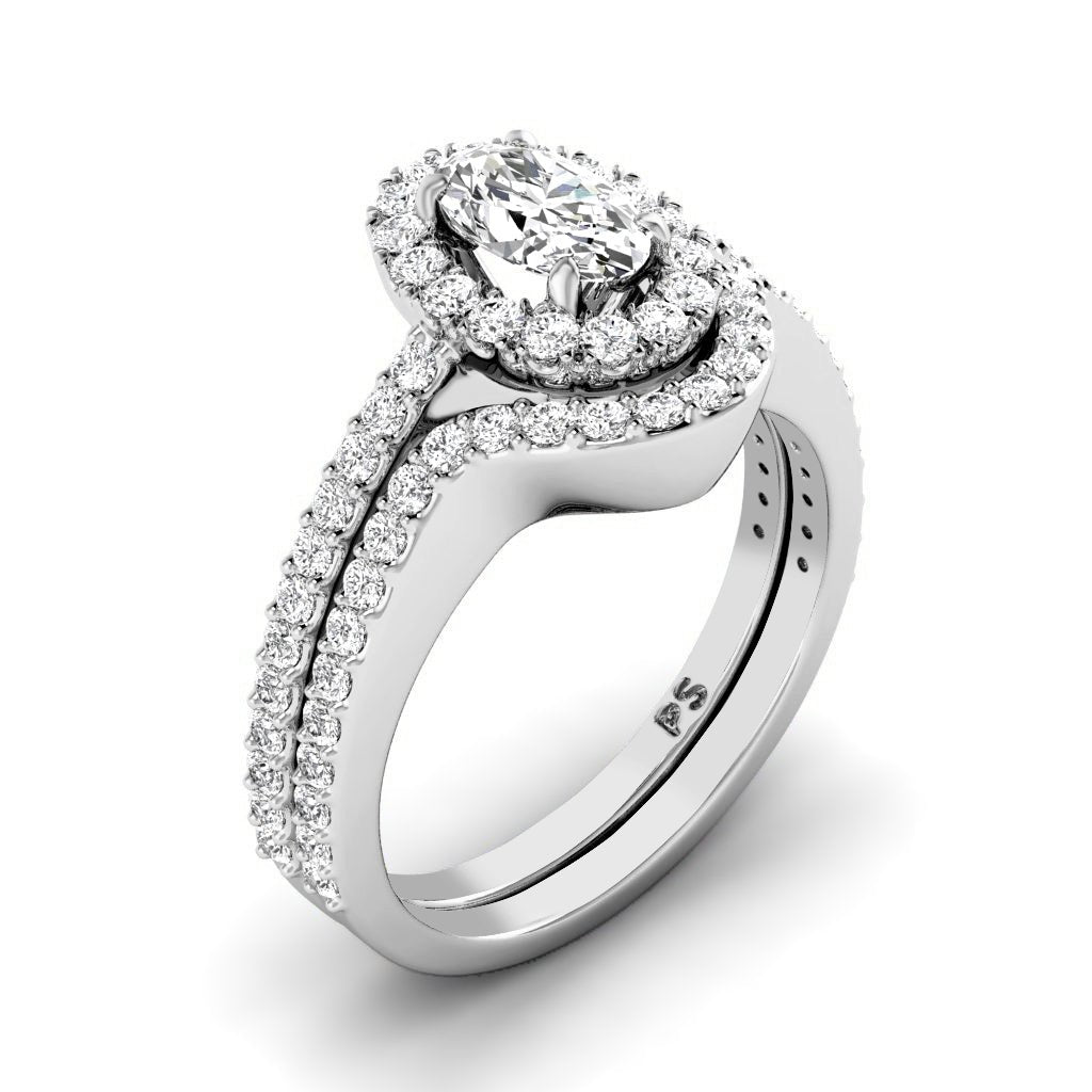 1.10-2.25 CT Oval & Round Cut Natural Diamonds - Bridal Set