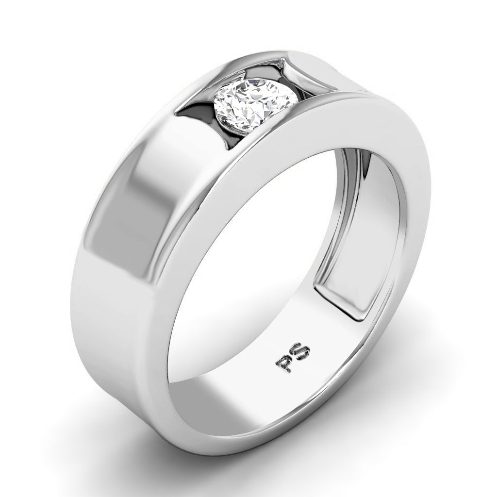0.35 CT Round Cut Lab Grown Diamonds - Mens Wedding Band - Primestyle.com