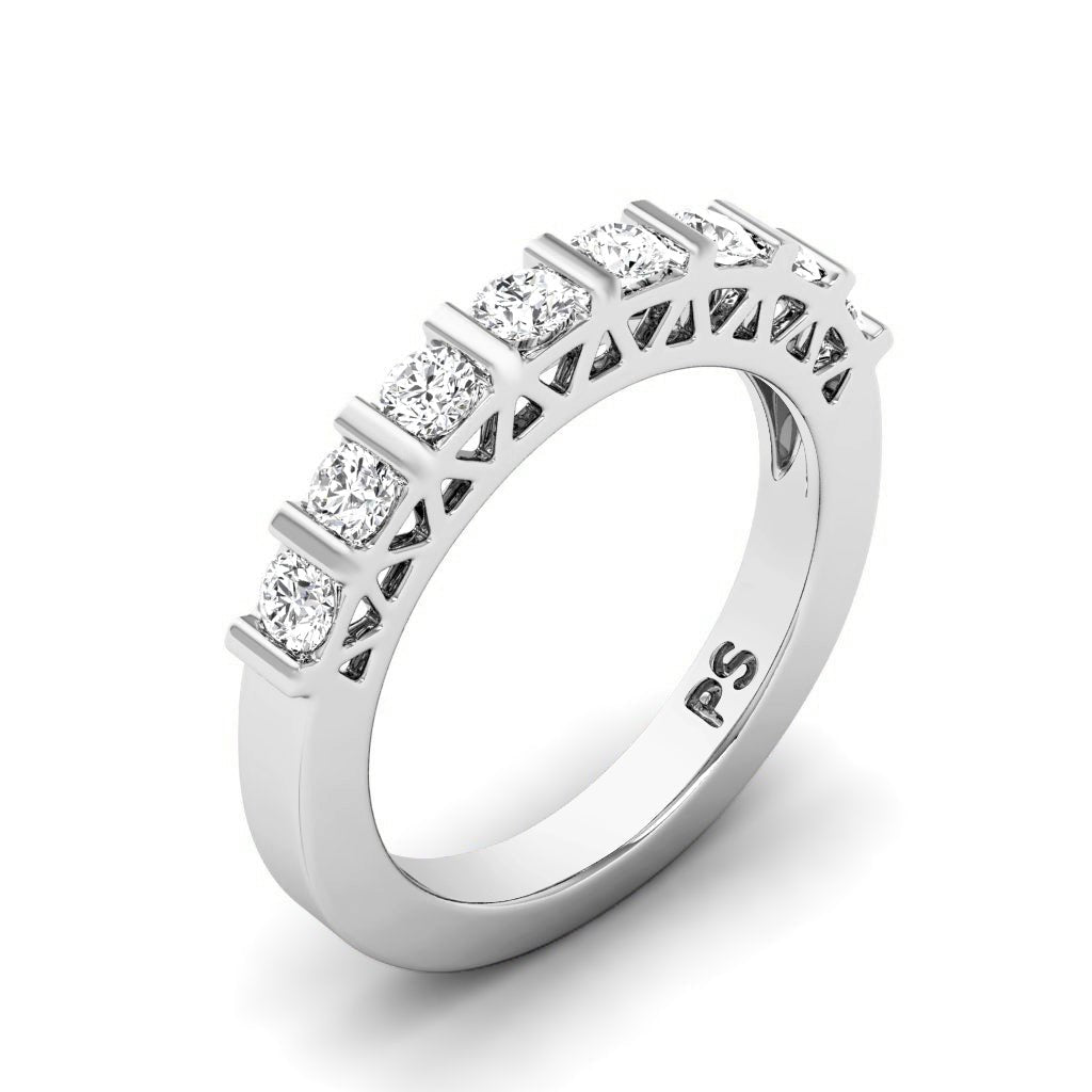 Bargain 0.50 CT Round Cut Diamonds - Wedding Band in 14KT White Gold - Primestyle.com