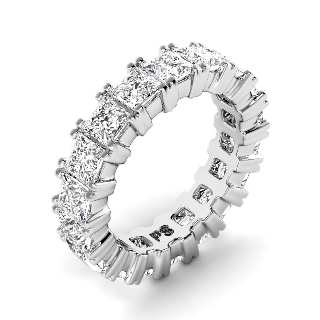 4.60 CT Princess Cut Natural Diamonds - Eternity Rings