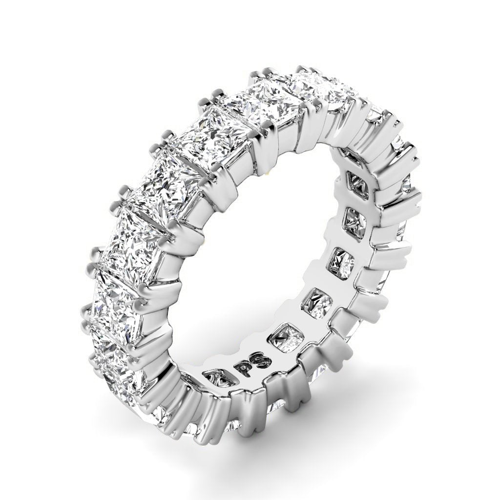 4.60 CT Princess Cut Natural Diamonds - Eternity Rings