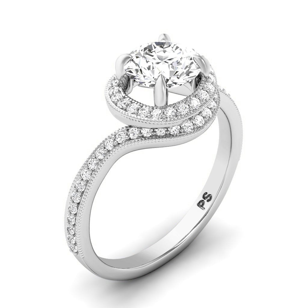 0.75-6.25 CT Round Cut Lab Grown Diamonds - Engagement Ring