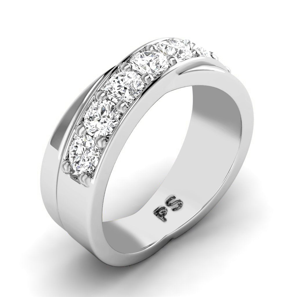 1.20 CT Round Cut Diamonds - Mens Wedding Bands