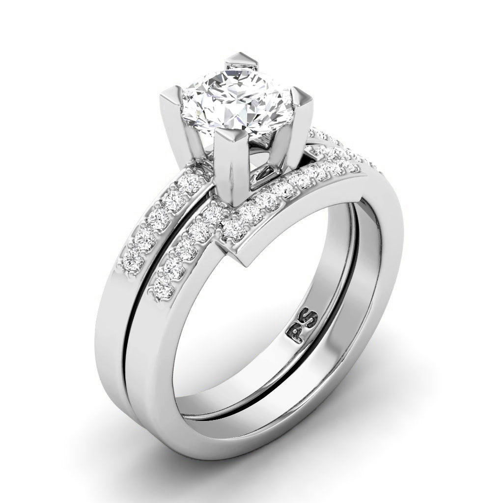 0.60-1.75 CT Round Cut Natural Diamonds - Bridal Set