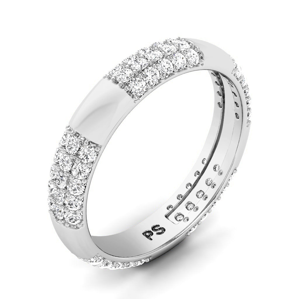 1.00 CT Round Cut Natural Diamonds - Wedding Band