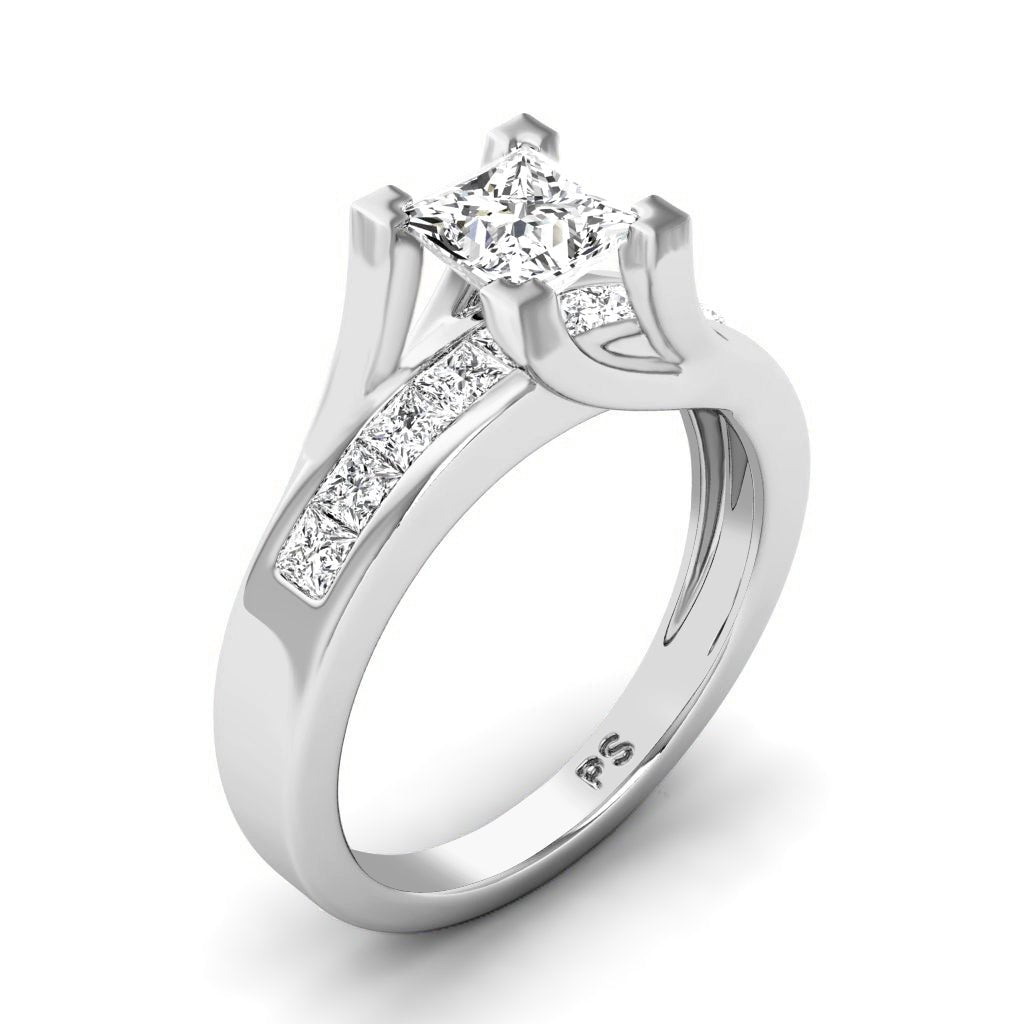 0.80-1.95 CT Princess Cut Natural Diamonds - Engagement Ring