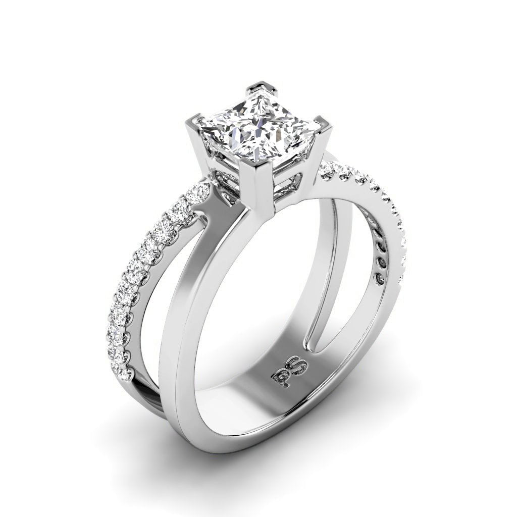0.75-6.25 CT Princess & Round Cut Lab Grown Diamonds - Engagement Ring