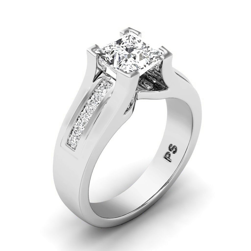 0.85-6.35 CT Princess Cut Lab Grown Diamonds - Engagement Ring