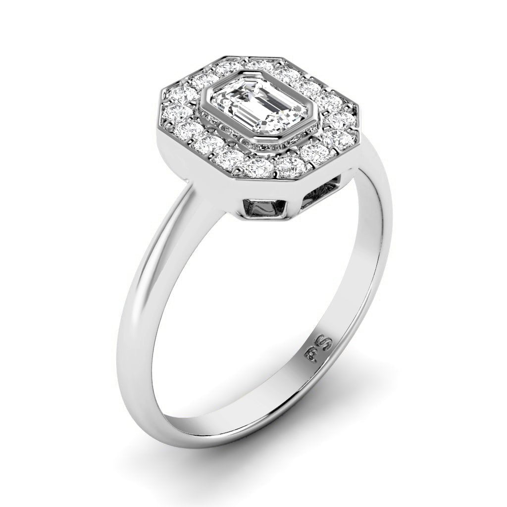 0.70-1.85 CT Emerald & Round Cut Natural Diamonds - Engagement Ring