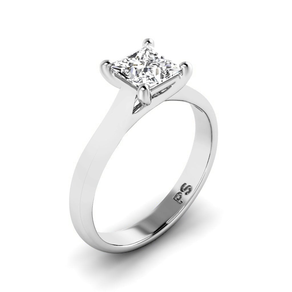 0.35-1.50 CT Princess Cut Natural Diamonds - Solitaire Rings