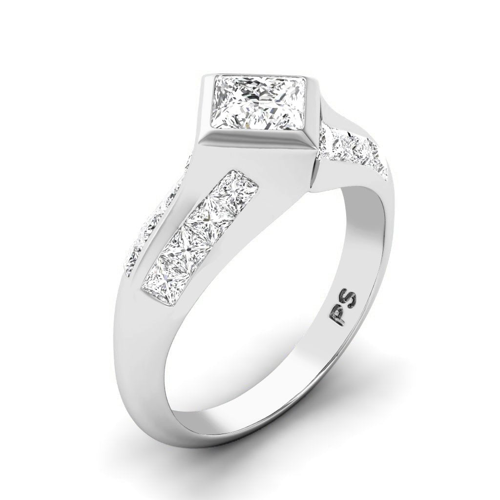 1.50-7.00 CT Princess Cut Lab Grown Diamonds - Engagement Ring