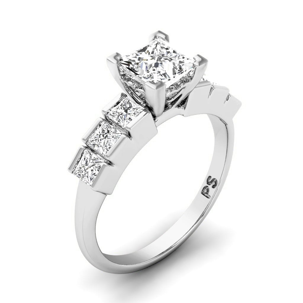 1.30-6.80 CT Princess Cut Diamonds - Engagement Ring