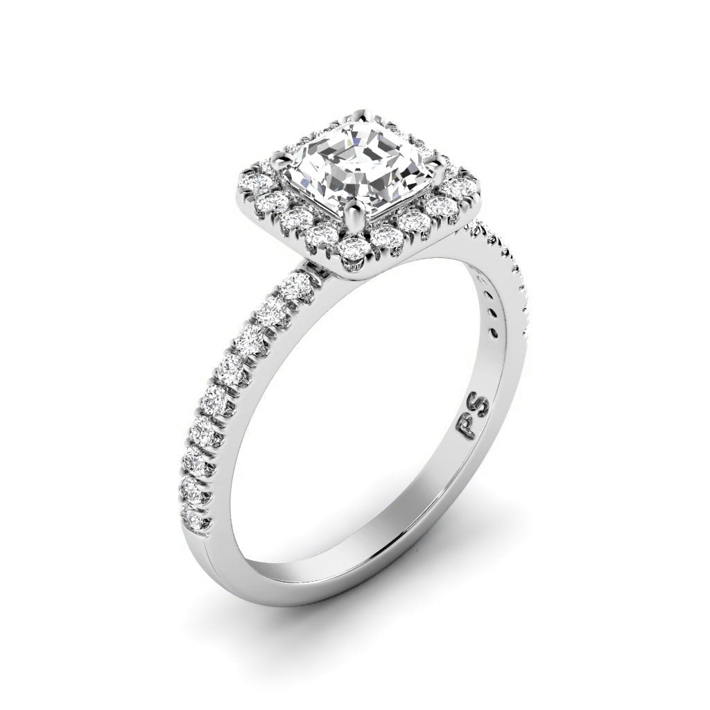0.95-6.45 CT Ascher & Round Cut Lab Grown Diamonds - Engagement Ring