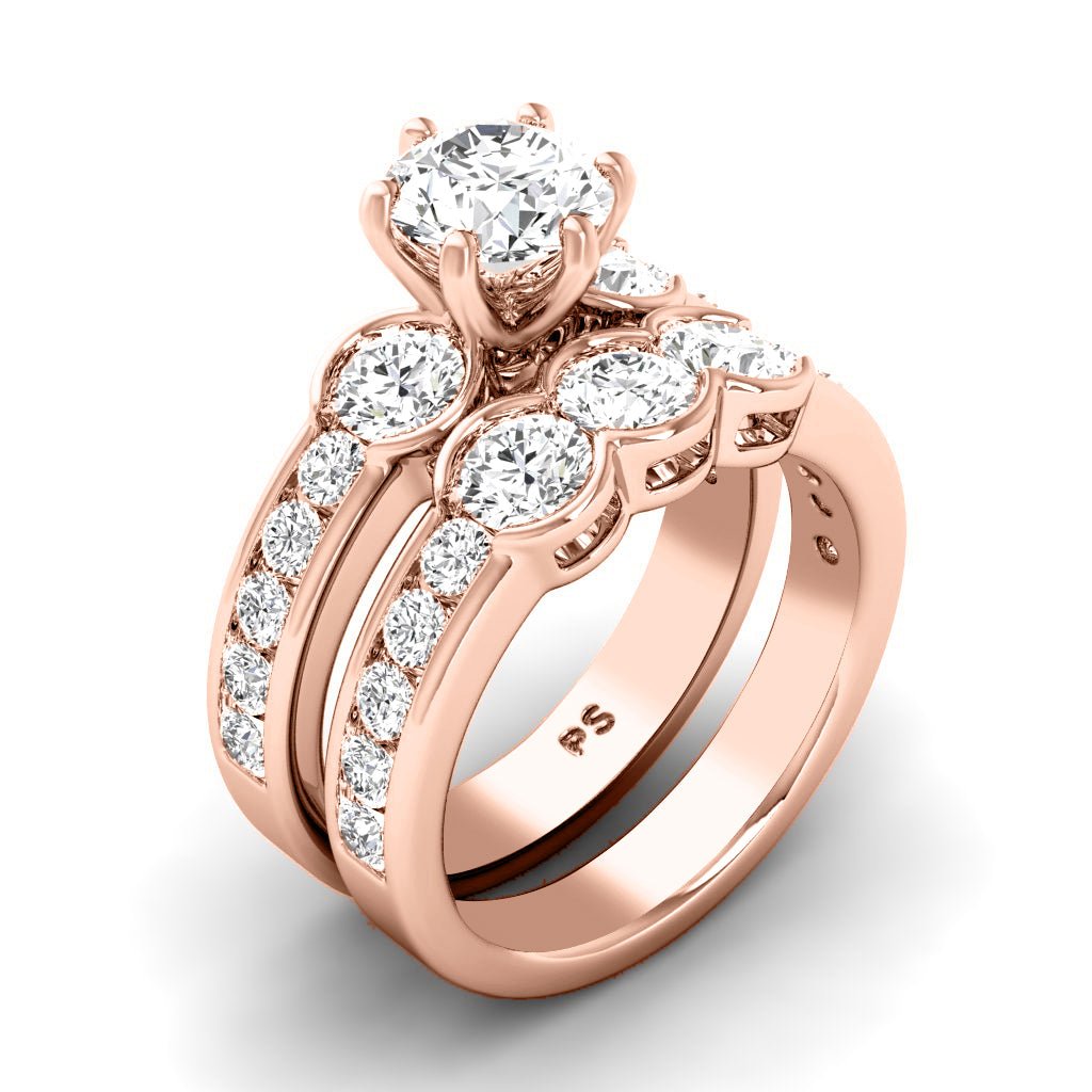 2.30 - 3.45 CT Round Cut Natural Diamonds - Bridal Set - Primestyle.com