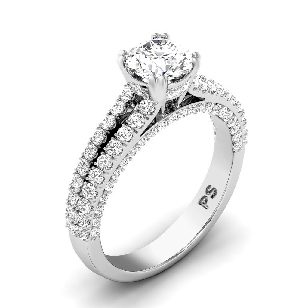 1.20-3.70 CT Round Cut Lab Grown Diamonds - Engagement Ring