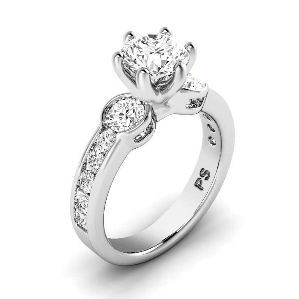 1.35-6.85 CT Round Cut Diamonds - Engagement Ring
