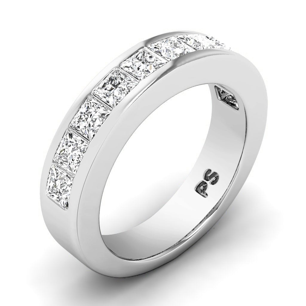 0.80 CT Princess Cut Natural Diamonds - Wedding Band