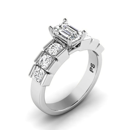 1.35-3.85 CT Round &amp; Princess Cut Lab Grown Diamonds - Engagement Ring