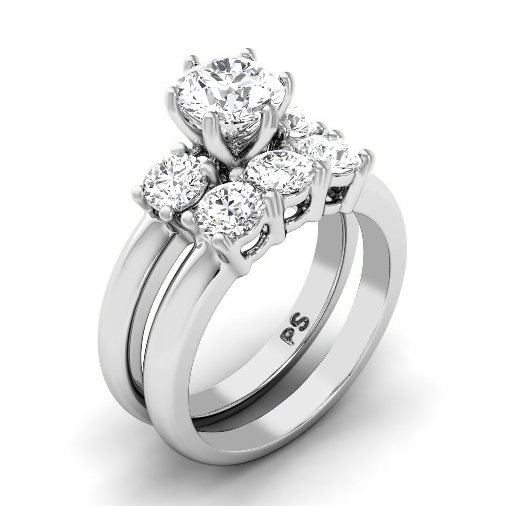 1.35-2.50 CT Round Cut Diamonds - Bridal Set