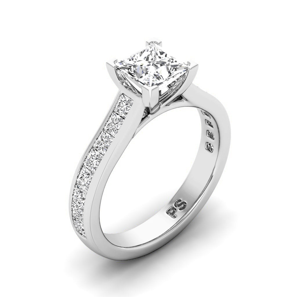 1.15-2.30 CT Princess Cut Natural Diamonds - Engagement Ring