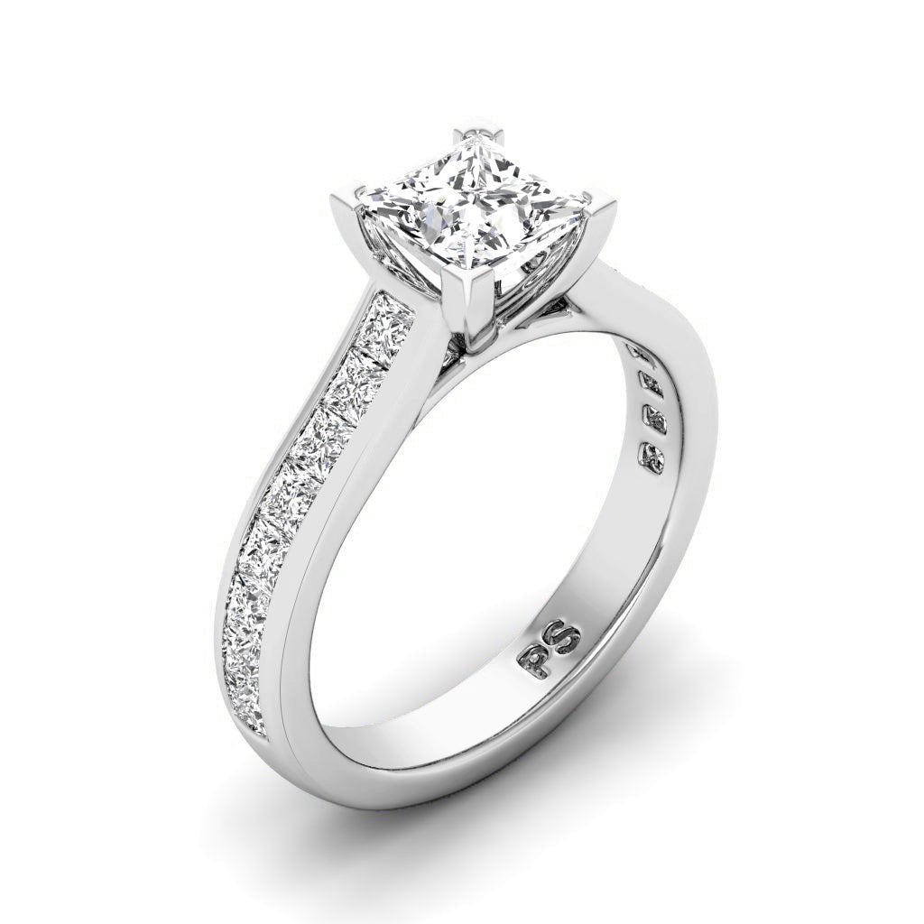 1.15-2.30 CT Princess Cut Natural Diamonds - Engagement Ring