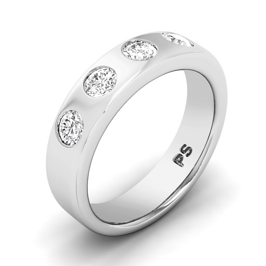 0.65 CT Round Cut Natural Diamonds - Wedding Band