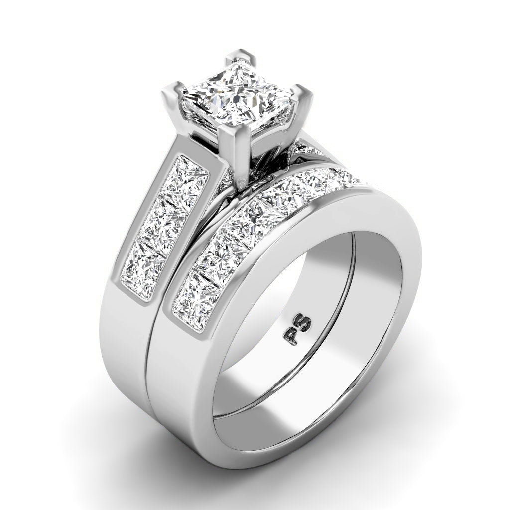 2.60-3.75 CT Princess Cut Diamonds - Bridal Set