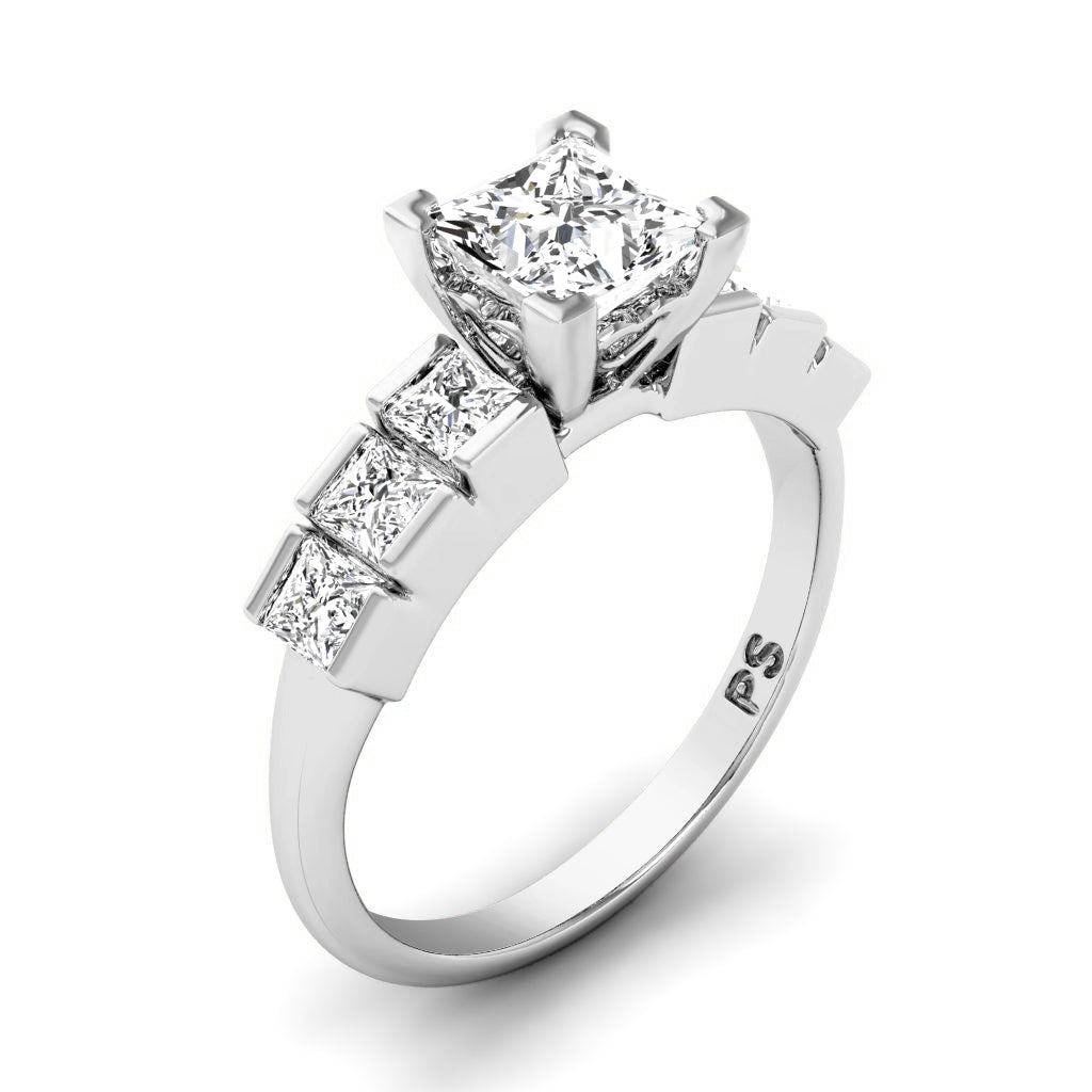 1.15-2.30 CT Princess Cut Natural Diamonds - Engagement Ring
