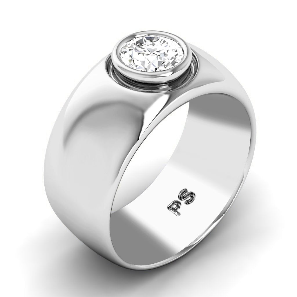 0.70 CT Round Cut Diamonds - Mens Wedding Bands