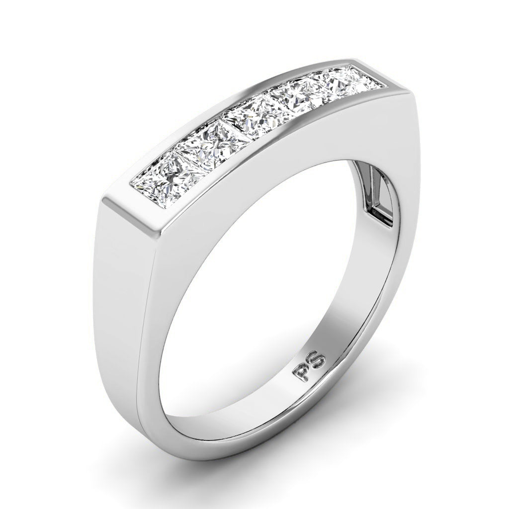 1.00 CT Princess Cut Diamonds - Mens Wedding Band