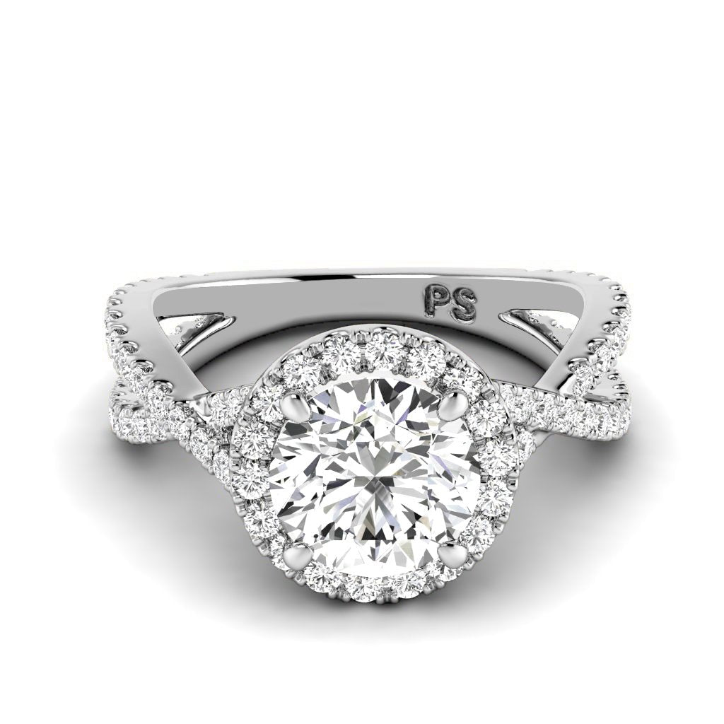 1.10 - 3.60 CT Round & Oval Cut Lab Grown Diamonds - Halo Ring - Primestyle.com