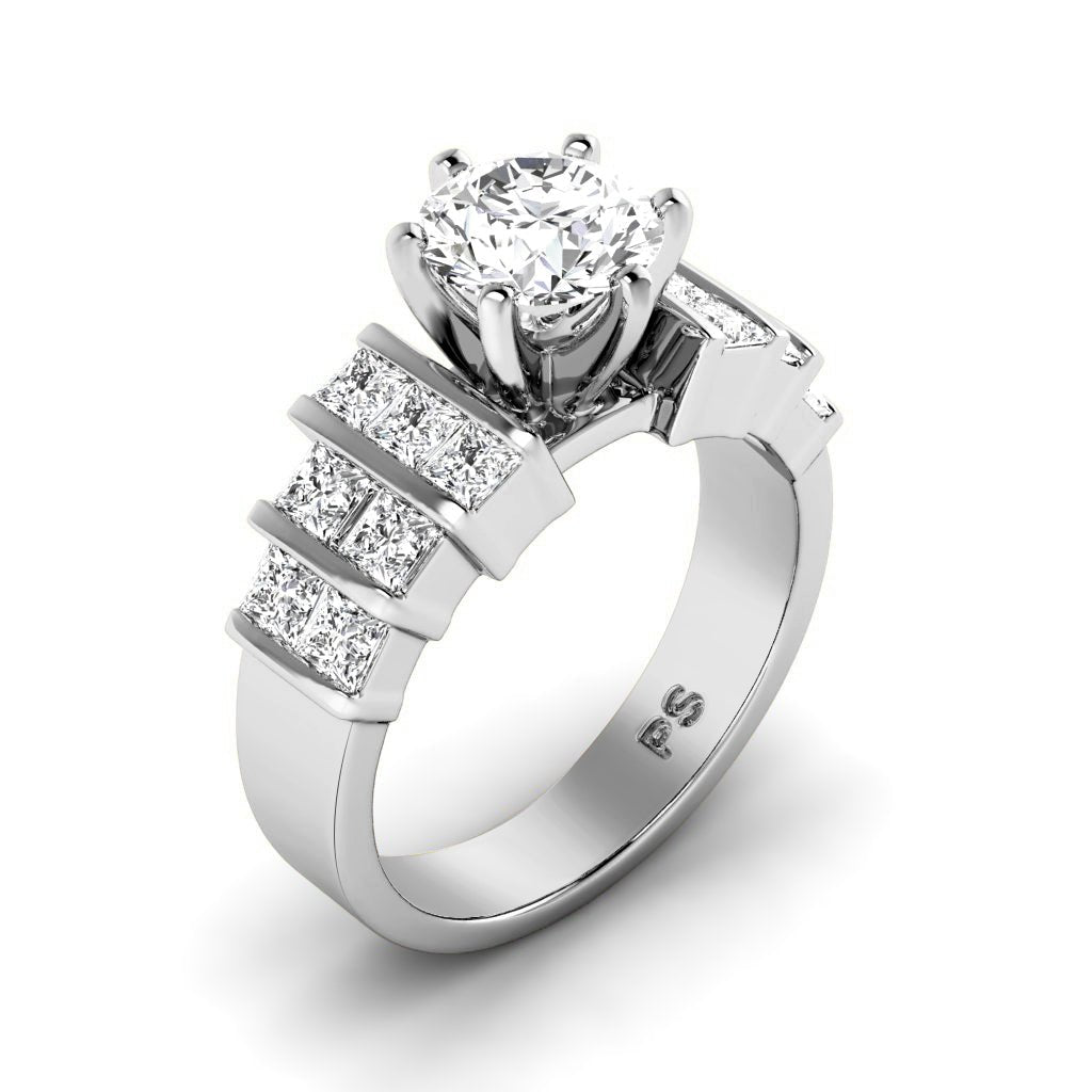 1.70 - 7.20 CT Princess & Round Cut Diamonds - Engagement Ring - Primestyle.com