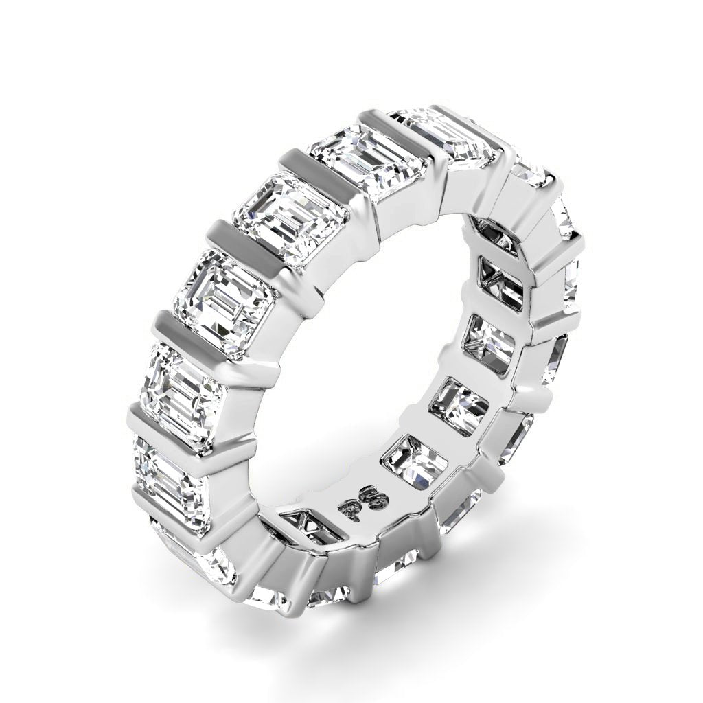 5.50 CT Emerald Cut Lab Grown Diamonds - Eternity Ring - Primestyle.com
