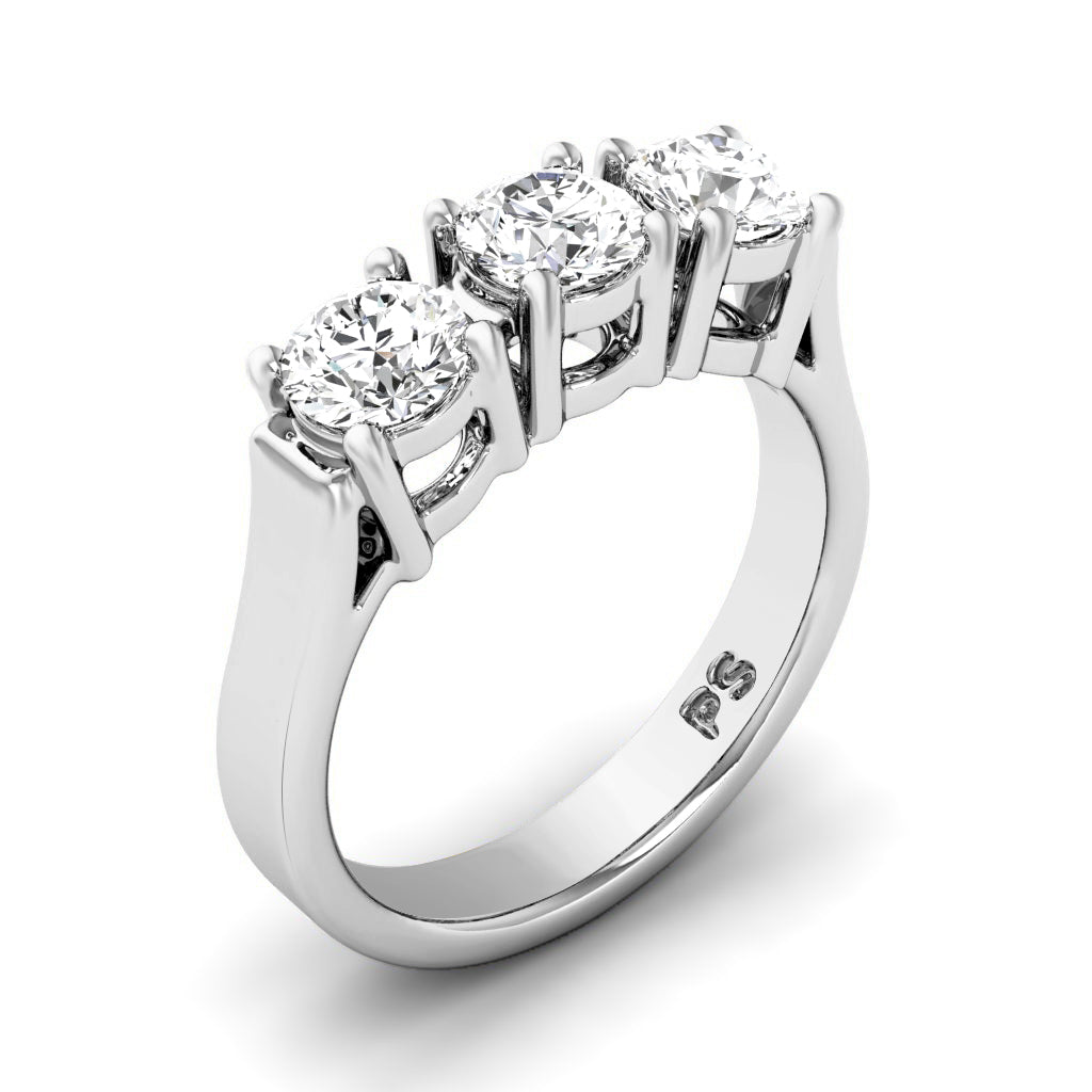 1.05 CT Round Cut Diamonds - Three Stone Ring