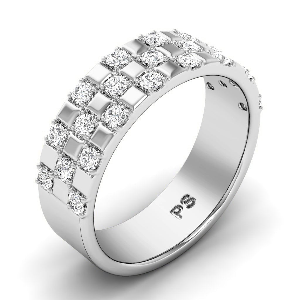 0.80 CT Round Cut Natural Diamonds - Mens Wedding Bands