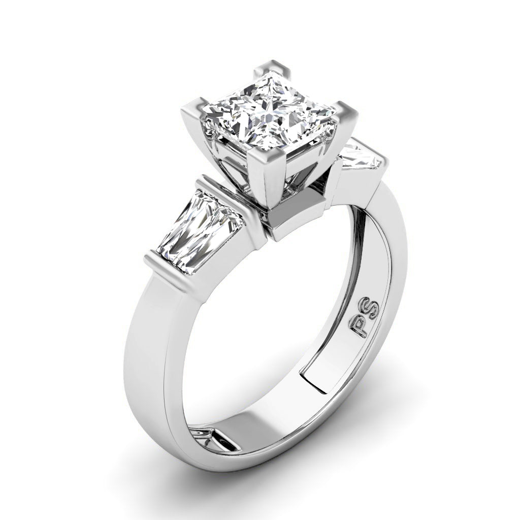 0.90-3.40 CT Taper &amp; Princess Cut Lab Grown Diamonds - Engagement Ring