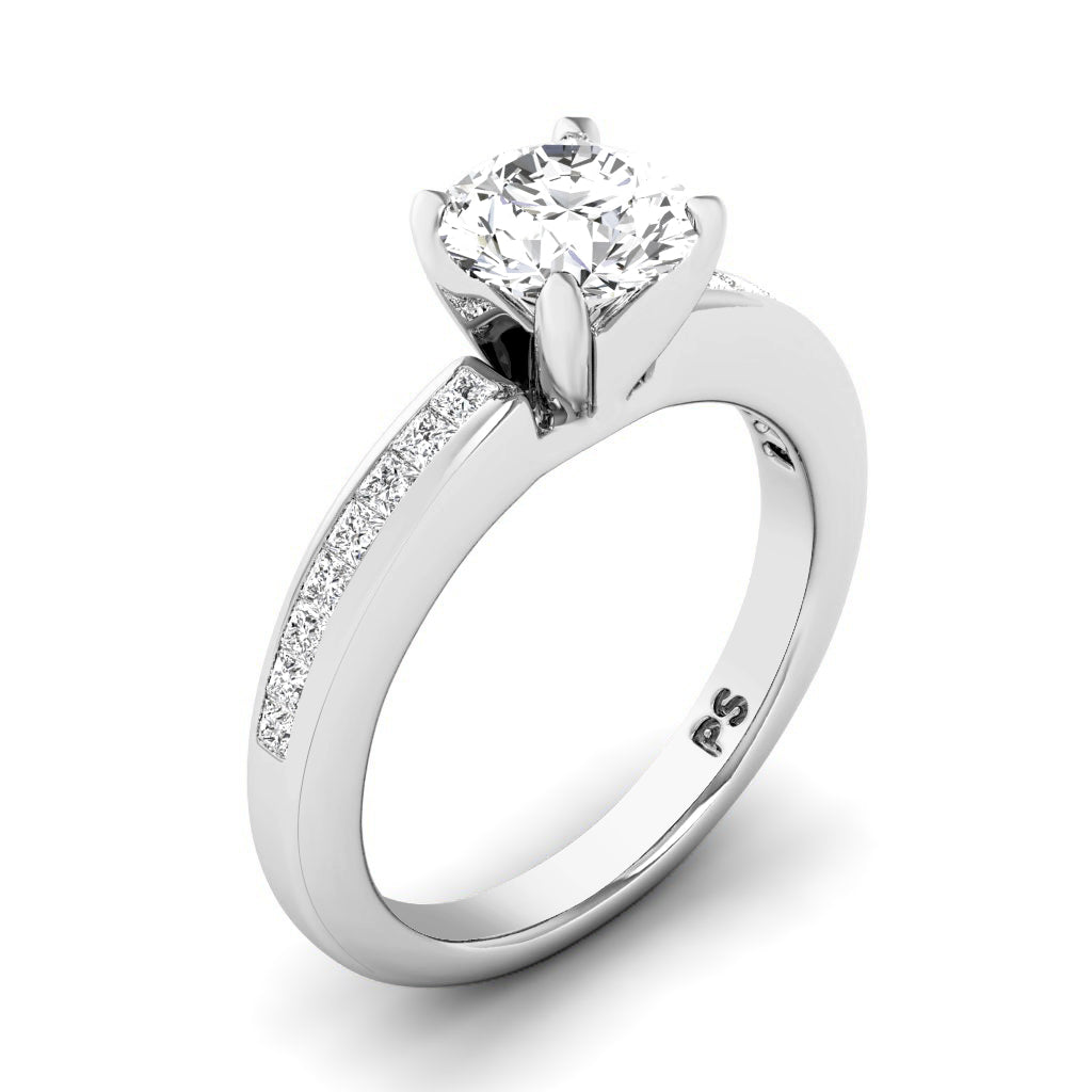 0.67-1.82 CT Princess &amp; Round Cut Diamonds - Engagement Ring