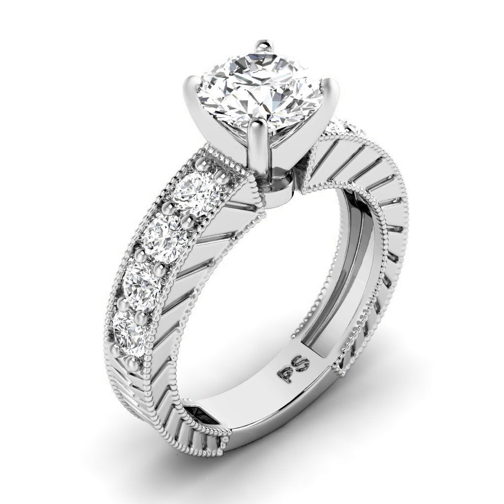 1.20-2.35 CT Princess & Round Cut Natural Diamonds - Engagement Ring