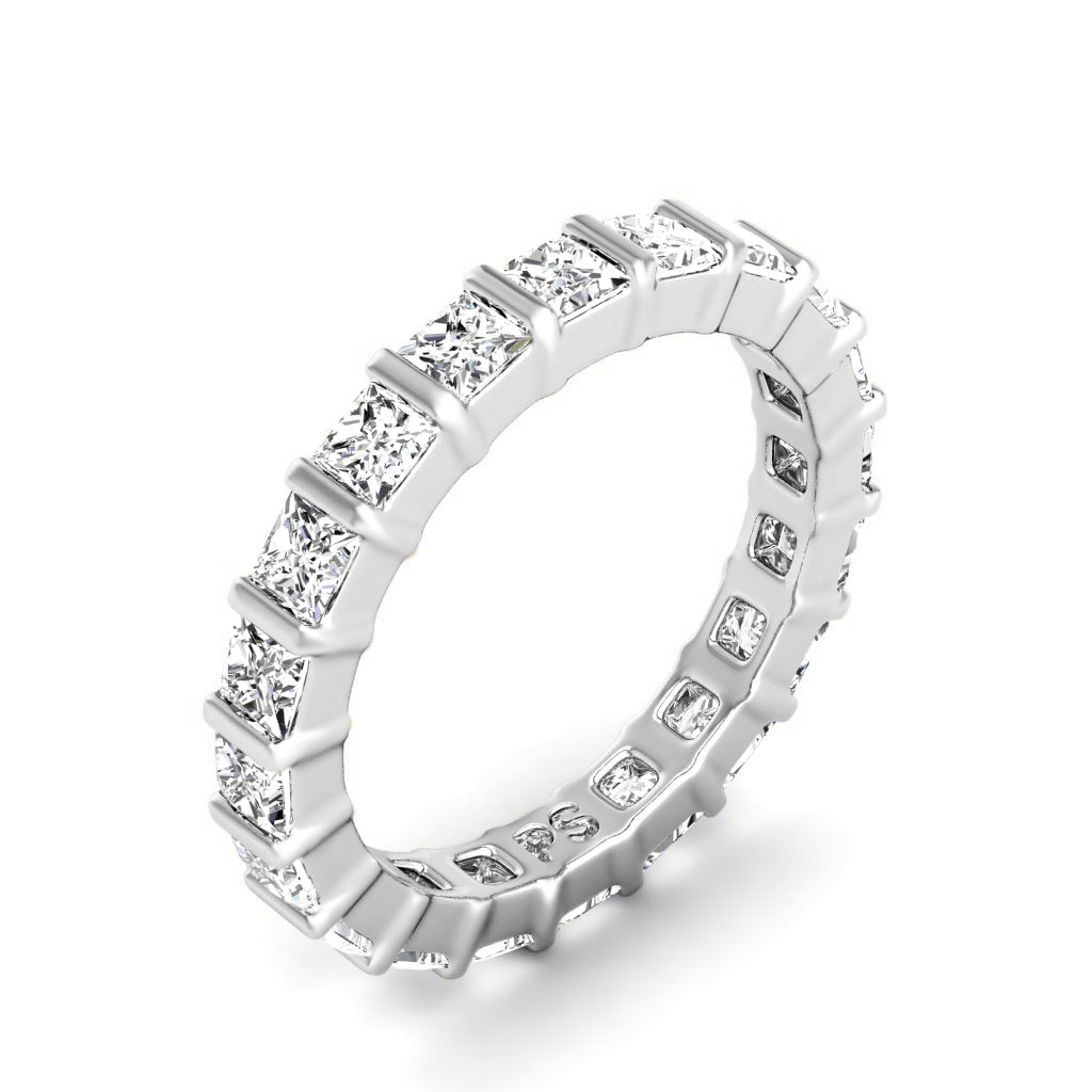 2.50 CT Princess Cut Natural Diamonds - Eternity Rings