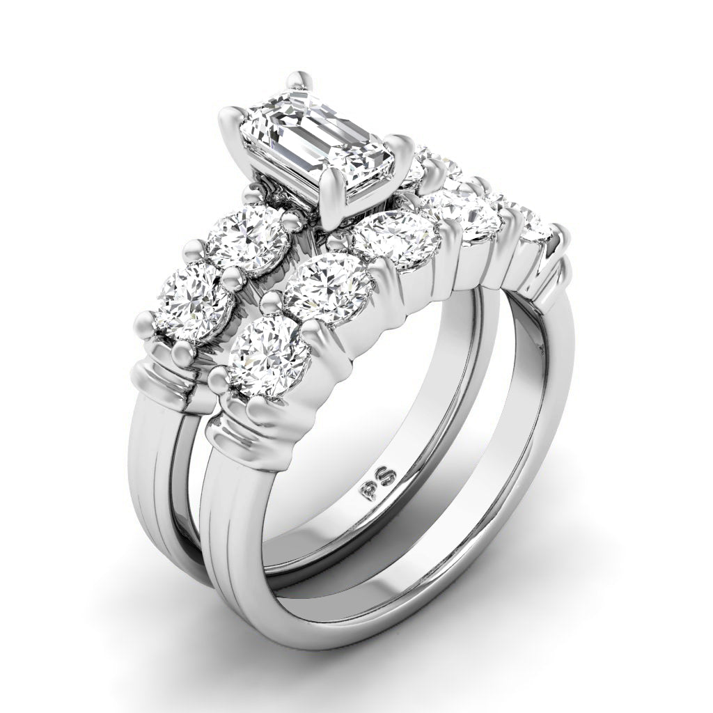 1.75-2.90 CT Round & Emerald Cut Diamonds - Bridal Set