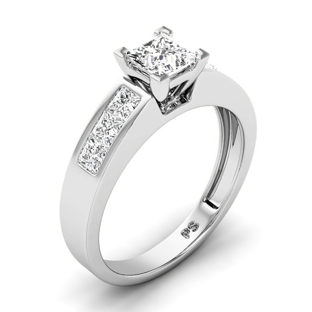 1.15-2.30 CT Princess Cut Natural Diamonds - Engagement Ring